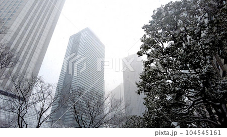 東京西新宿副都心の雪景色 東京西新宿副都心の雪景色 104545161