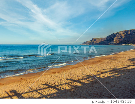 Morning sandy sea beach 104545519