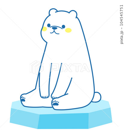 流氷に座っているシロクマ　イラスト素材 104545751