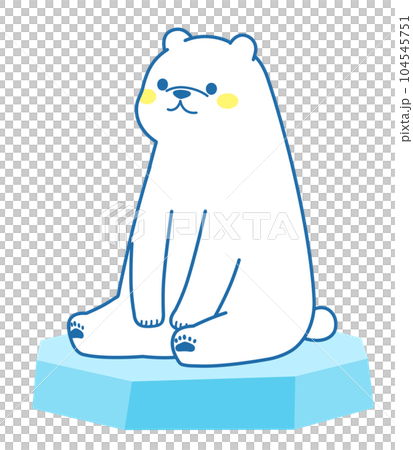 北極熊坐在流冰上插畫素材 104545751