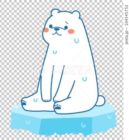 暑くて困っているシロクマ　イラスト素材 104545752