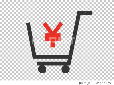 Shopping cart Simple and stylish red and black self-checkout illustration icon material Shopping cart Simple and stylish red and black self-checkout illustration icon material 104545979