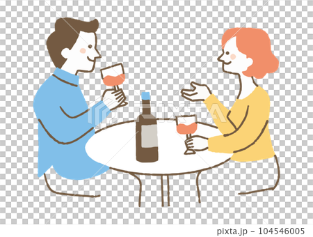 兩男一女喝酒_顏色 104546005