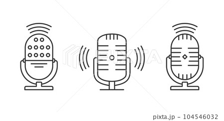 Microphone Line Icons Microphone Line Icons 104546032