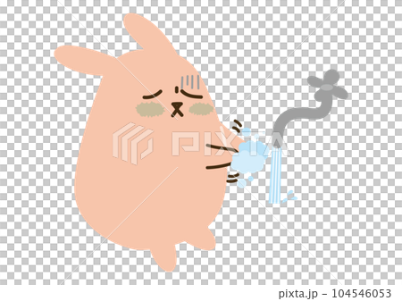 A rabbit that keeps washing its hands A rabbit that keeps washing its hands 104546053