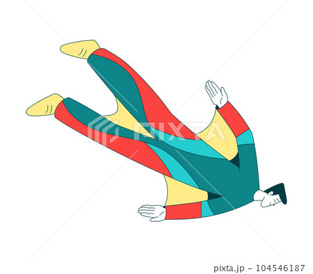 Air Sport with Man Character Wingsuit Flying Vector Illustration Air Sport with Man Character Wingsuit Flying Vector Illustration 104546187