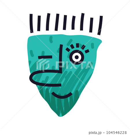 Abstract Comic Face Show Emotion Winking Vector Illustration Abstract Comic Face Show Emotion Winking Vector Illustration 104546228
