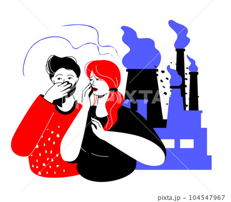 Air pollution - colorful flat design style illustration 104547967