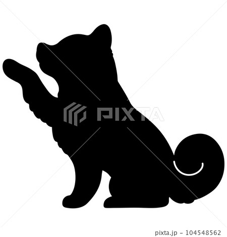 お手をする柴犬のシルエット お手をする柴犬のシルエット 104548562