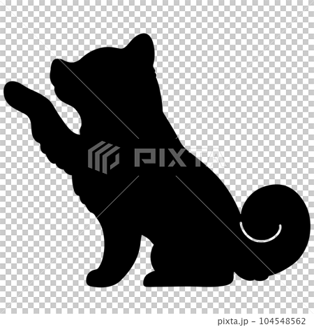 お手をする柴犬のシルエット お手をする柴犬のシルエット 104548562