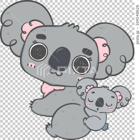 Sweet Mother's Day Koala Hug . Adorable Cartoon Hand Drawing Illustrating Love and Affection Between Mother and Baby Koala Sweet Mother's Day Koala Hug . Adorable Cartoon Hand Drawing Illustrating Love and Affection Between Mother and Baby Koala 104548626
