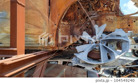 Background with a car after a traffic accident. Jpeg Background with a car after a traffic accident. Jpeg 104549240
