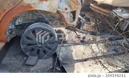 Background with a car after a traffic accident. Jpeg Background with a car after a traffic accident. Jpeg 104549241