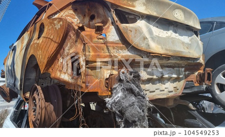 Background with a car after a traffic accident. Jpeg 104549253