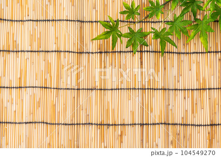 青紅葉とすだれの背景素材(夏イメージ) 青紅葉とすだれの背景素材(夏イメージ) 104549270