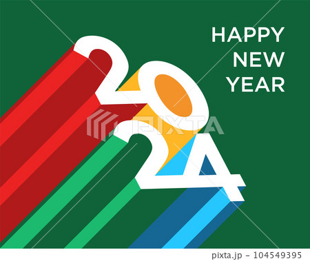 Creative calendar poster 2022 happy new year. Vector illustration rainbow bright color. 104549395