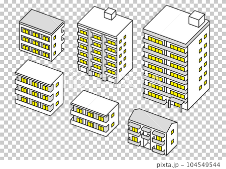 マンションアパートアイコンセット 104549544