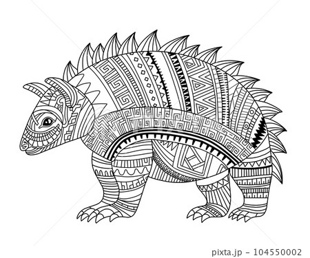 Coloring page armadillo. Armadillo coloring page in modern style. 104550002