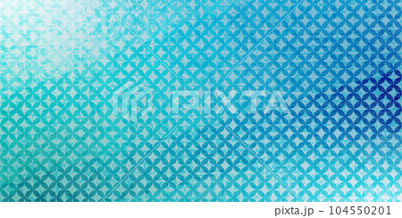 七宝柄文様　ブルーのグラデーション背景イラスト 104550201
