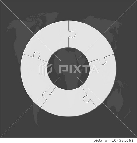 Diagram infographic for 5 steps, circle puzzle 104551062
