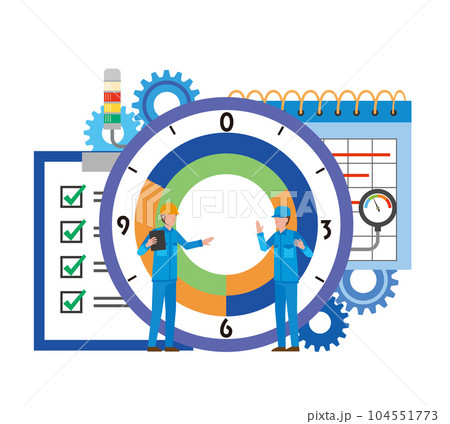 工場のシフト勤務 104551773