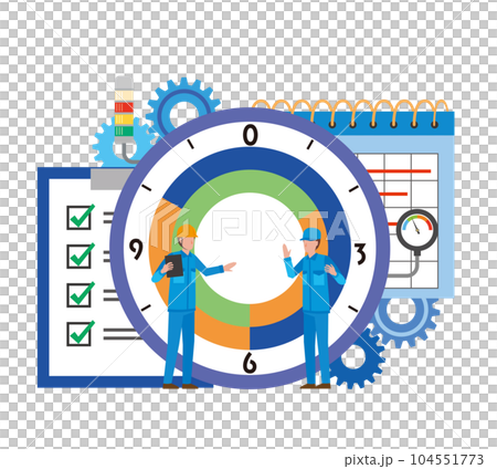 工場のシフト勤務 104551773
