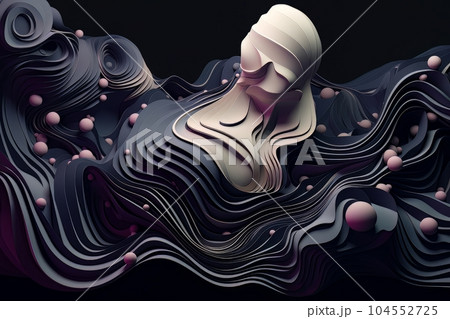 Soft wavy shapes trendy modern abstract background 3d in windows 11 style AI Soft wavy shapes trendy modern abstract background 3d in windows 11 style AI 104552725