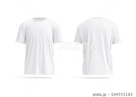 Blank white oversize t-shirt mockup, front and back view 104553183