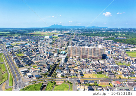 みらい平駅周辺のつくばみらい市内の街並み（茨城県） 104553188