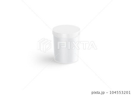 Blank white powder can mockup, side view 104553201
