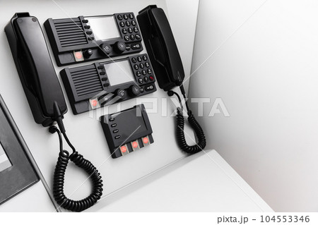Ship communication system close up photo 104553346