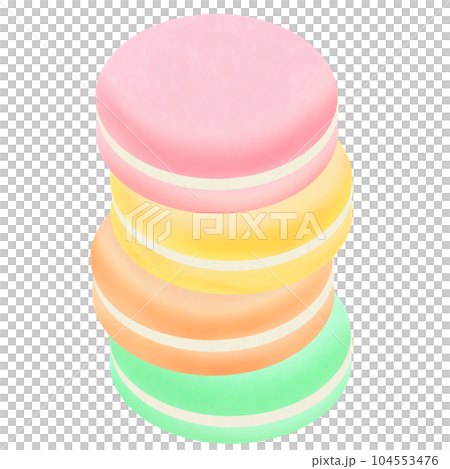 Drawing of macarons isolated on transparent background for usage as an illustration, food, snacks, bakery and eating concept Drawing of macarons isolated on transparent background for usage as an illustration, food, snacks, bakery and eating concept 104553476