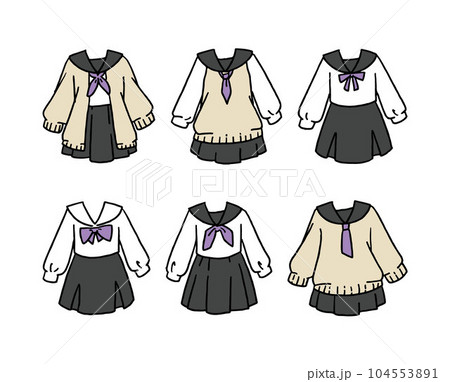 セーラー服のイラストセット 104553891