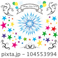 New Year greeting card  in the form of a snowflake 104553994