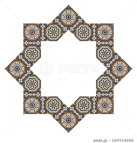 Decorative octagonal star with an ornament Zellij 104554080