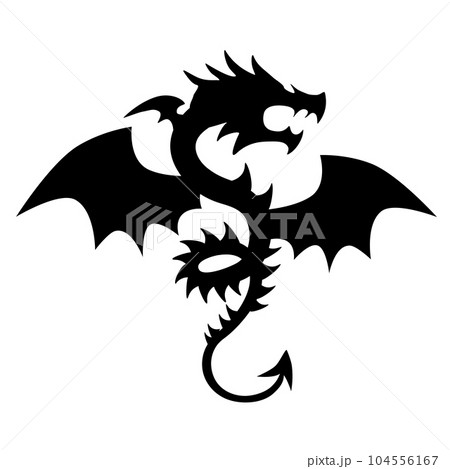 龍のアイコン。辰年の干支。年賀状素材。 龍のアイコン。辰年の干支。年賀状素材。 104556167