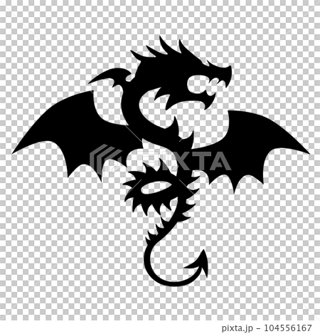 龍圖標。龍年生肖。新年賀卡材料。 龍圖標。龍年生肖。新年賀卡材料。 104556167