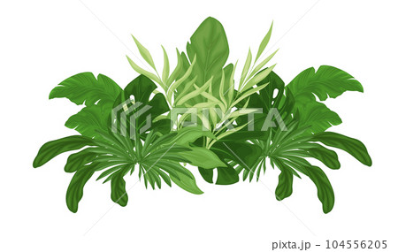 Tropical seamless with palm leaves. Vector 104556205