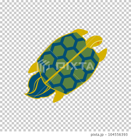 蓑亀のシンプルなベクターイラスト 104556393