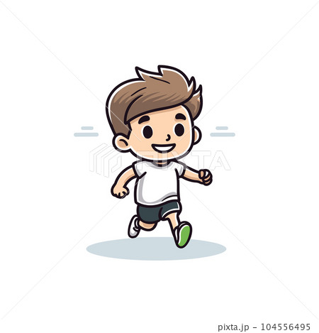 Runner hand-drawn illustration. Runner. Vector doodle style cartoon illustration 104556495