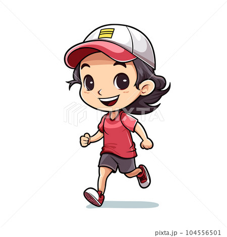 Runner hand-drawn illustration. Runner. Vector doodle style cartoon illustration 104556501