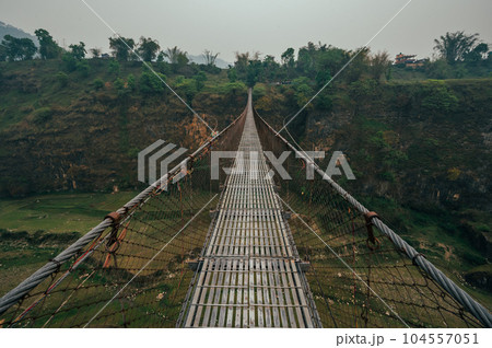 Bhalam suspension bridge and Seti riverbank, Pokhara, Nepal 104557051