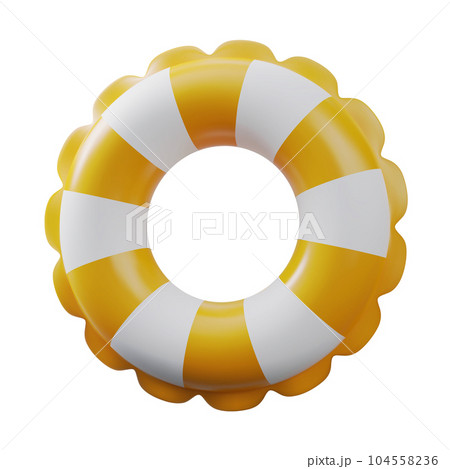 Yellow Swim ring - Inflatable rubber toy for water and beach or trip safety. 104558236