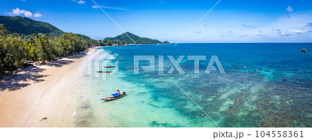 Aerial view of Sairee Beach or Sai Ri Beach in koh Tao, Thailand Aerial view of Sairee Beach or Sai Ri Beach in koh Tao, Thailand 104558361