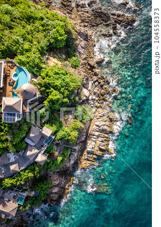 Aerial view of Shark Bay in koh Tao, Thailand Aerial view of Shark Bay in koh Tao, Thailand 104558373