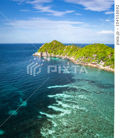 Aerial view of Shark Bay in koh Tao, Thailand Aerial view of Shark Bay in koh Tao, Thailand 104558692