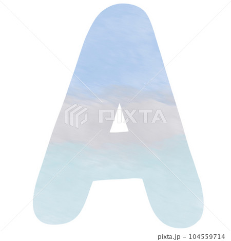 Letter A hand drawn watercolor texture 104559714