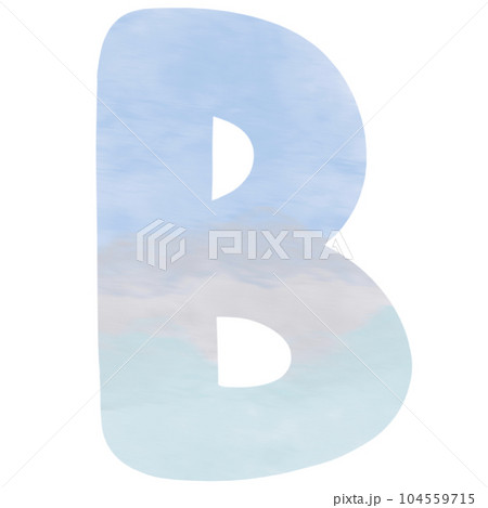 Letter B hand drawn watercolor texture 104559715