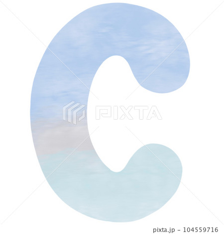 Letter C hand drawn watercolor texture 104559716