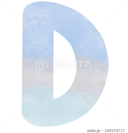Letter D hand drawn watercolor texture 104559717